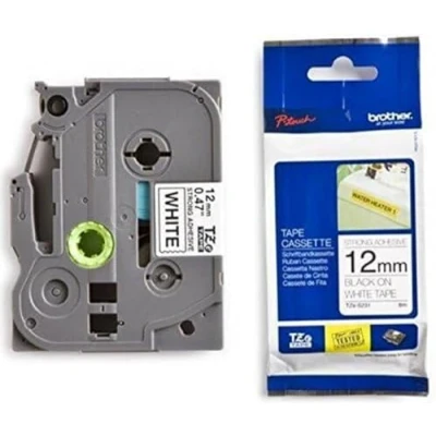 Afbeelding van Brother tze 231 tape white/black 12 mm. TZE231