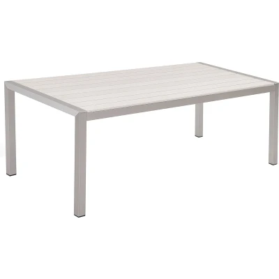 Afbeelding van Beliani VERNIO Tuintafel Wit 90 x 180 cm Aluminium
