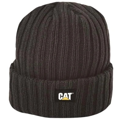 Afbeelding van Caterpillar Herenhorloge pet, geribbeld, zwart, Eén maat