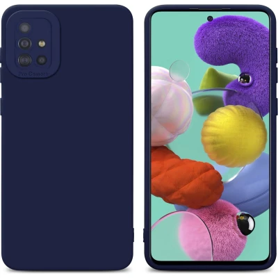 Afbeelding van Cadorabo Hoesje geschikt voor Samsung Galaxy A51 4G / M40s in Fluid DONKER BLAUW Beschermhoes gemaakt van flexibel TPU silicone Cover Case