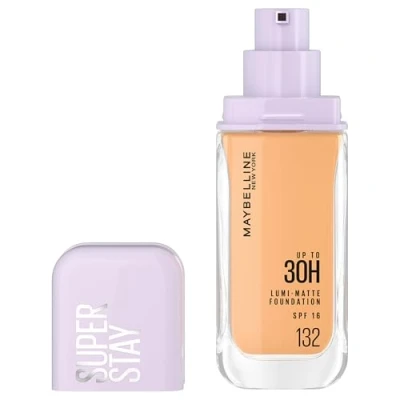 Afbeelding van Maybelline New York Fond de Teint Liquide Longue Tenue Ultra Résistant Fini Mat Lumineux Enrichi en Acides Aminés Tous les Types Peau Superstay 30H Lumi Matte Teinte : 132 35ml