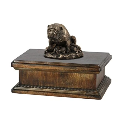 Afbeelding van Elegante urn hond voor Staffordshire Bull Terrier met beeldje