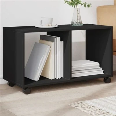 Afbeelding van vidaXL Rolkast 72x33x42,5 cm bewerkt hout zwart