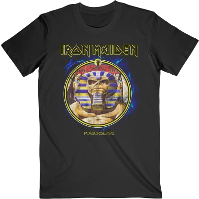 Afbeelding van Iron Maiden Powerslave Mummy Circle Heren T shirt 2XL Zwart