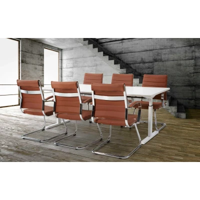 Afbeelding van T poot bureau vergadertafel Quick 200x100cm bladkleur Robson Eiken framekleur Zwart (RAL9005)