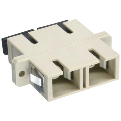 Image de Adaptateur de fibre optique InLine®, manchon en céramique SC / MM duplex avec bride, gris