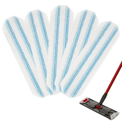 Afbeelding van Dxyue Set van 5 reservedoeken voor Vileda H2prO/O Cedar H2prO plat dweilsysteem, wasbaar en herbruikbaar, veilig op houten vloeren, vinyl, tegels, stuks