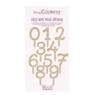 Afbeelding van Scrapcooking Topper Hout Cijfers 0 9