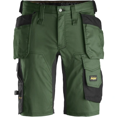 Afbeelding van Allroundwork, Stretch Korte Broek Met Holsterzakken ,Bosgroen Zwart (3904),052