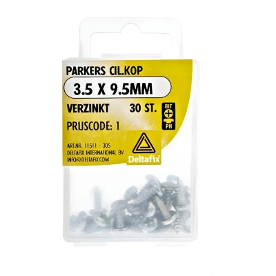 Afbeelding van Deltafix Parkers Cilinderkop Verzinkt 3.5 x 9.5mm 30 Stuks