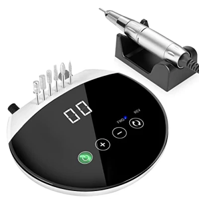 Image de ENGERWALL Ponceuse pour Ongles Professionnelle Manucure Pédicure, Avec Boutons Tactiles et écran HD LED Numérique, 35000 RPM, Version Améliorée Pédicure gel ou Acrylique