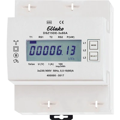 Afbeelding van ELTAKO KWH meter 3 fase Display, x 80 A, niet geijkt
