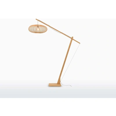 Afbeelding van GOOD&amp;MOJO Vloerlamp Cango Bamboe Zwart/Zwart 80x60x176cm Bruin