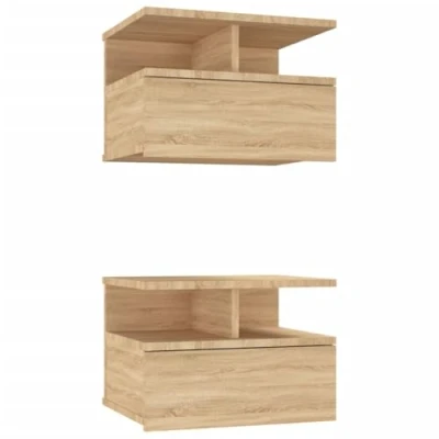 Afbeelding van vidaXL Nachtkastjes 2 st 40x31x27 cm bewerkt hout sonoma eikenkleurig