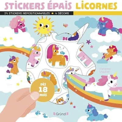 Afbeelding van stickers épais Licornes: Avec 25 repositionnables et 4 décors