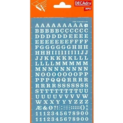 Afbeelding van APLI DDB4F Witte overdraagbare letters en cijfers 6 mm 214 tekens,Wit