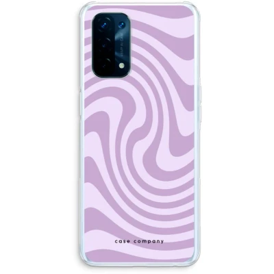 Afbeelding van Case Company® hoesje geschikt voor Oppo A74 5G Swirl Paars Soft Cover Telefoonhoesje Bescherming aan alle Kanten en Schermrand