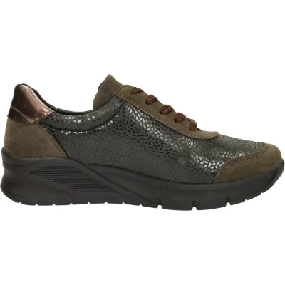 Afbeelding van SUB55 Sneakers laag, Dames, Maat: 38, Groen Leer en textiel