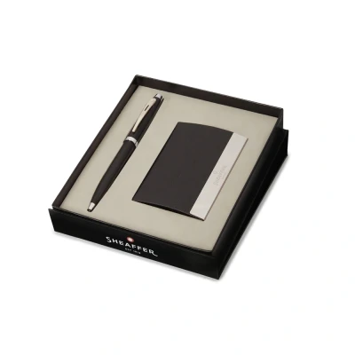 Afbeelding van Giftset Sheaffer 100 Matte Black CT &amp; Business Card Holder