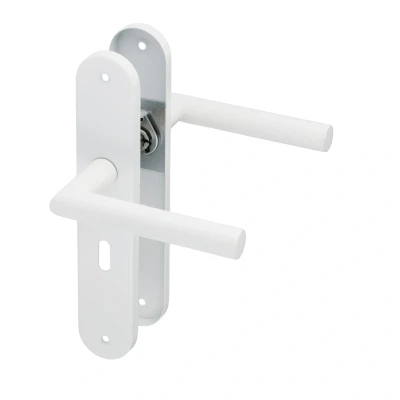Afbeelding van Deurklink Sleutelgat PC56mm Wit Rond Schild Lucano Ostiumhome