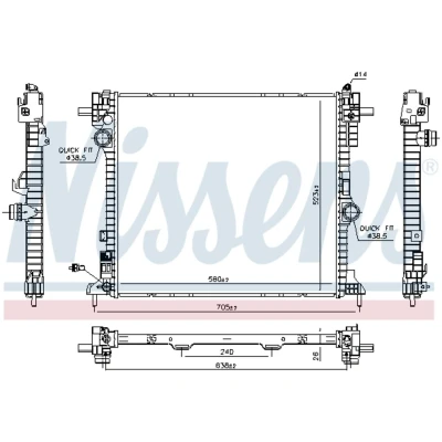 Afbeelding van NISSENS 606571 Radiateur Aluminium 580 523 26 Koelribben gesoldeerd ALFA ROMEO: Giulia Saloon
