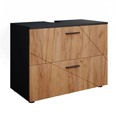 Afbeelding van Vicco Wastafelonderkast Irma, Eik goud/antraciet, 80 x 58.6 cm