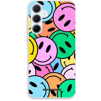 Afbeelding van Case Company® hoesje geschikt voor Samsung Galaxy A35 Smiley N1 Soft Cover Telefoonhoesje Bescherming aan alle Kanten en Schermrand