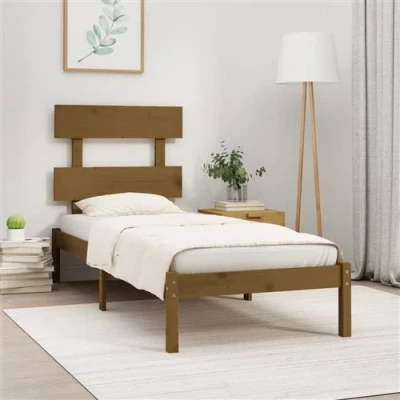 Afbeelding van vidaXL Bedframe massief hout honingbruin 100x200 cm
