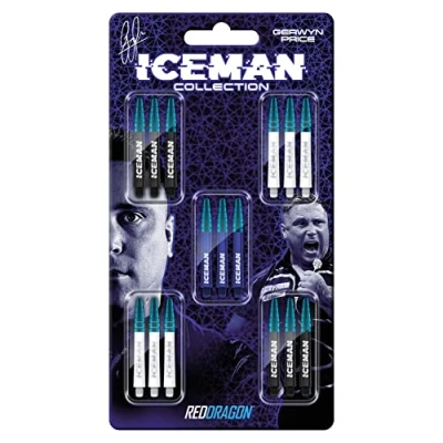 Afbeelding van RED DRAGON Iceman Schacht Collectie Medium 1 sets per pakket van elke vlucht (15 dartschachten in totaal)