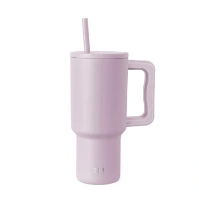 Afbeelding van Simple Modern 887 ml drinkbeker met handvat en rietdeksel, geïsoleerde herbruikbare roestvrijstalen waterfles, reisbeker geschikt voor bekerhouders, cadeau hem haar,
