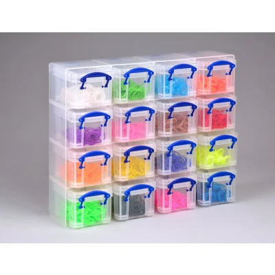Afbeelding van Really Useful Box muurkubus met 16 x 0,14 liter, transparant opbergsysteem