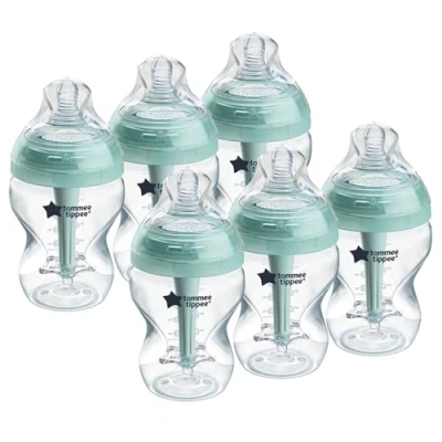 Afbeelding van Advanced Anti Colic Babyfles Geboorteset Slow Flow Ventielspeen 150 en 260 ml Paars