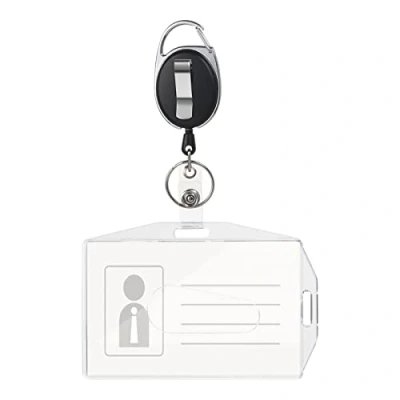 Afbeelding van Vicloon ID kaarthouder voor visitekaartjes, studentenkaart, buskaart van het merk, bescherming uw identiteitskaart. Met Yoyo en robuust koord heeft twee draagmogelijkheden.