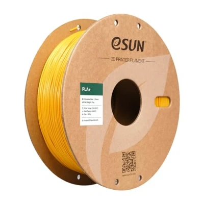 Afbeelding van eSUN PLA+ filament 1,75 mm, 3D printerfilament PLA Plus, dimensionale nauwkeurigheid +/ 0,03 1 kg spoel (2,2 lbs) printfilament voor printers, geel