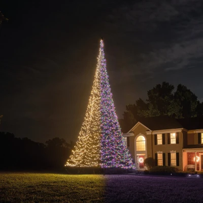 Afbeelding van Fairybell Vlaggenmast Kerstboom Luminous Switch 10 meter 8000 LED lampjes