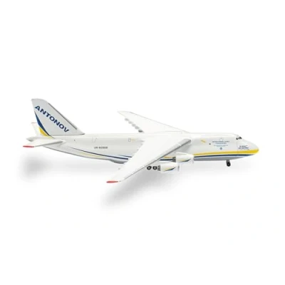 Afbeelding van Herpa schaalmodel vliegtuig Antonov AN 124 Airl. UR 82008 Be brave like Okhtyrka schaal 1:500 lengte 13,8cm