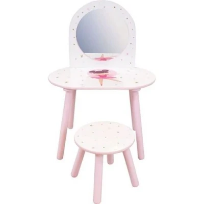 Image de Coiffeuse avec tabouret Danseuse Ballerine H.48 X L.60 P.40 / H.27 L.28 P.28 cm