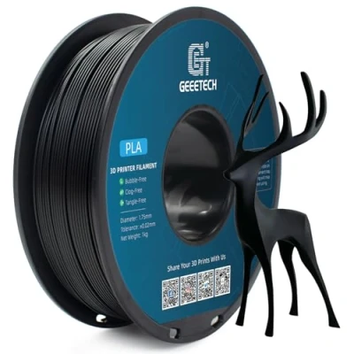 Afbeelding van GEEETECH PLA+ filament 1,75 mm zwart 1 kg spoel voor 3D printer