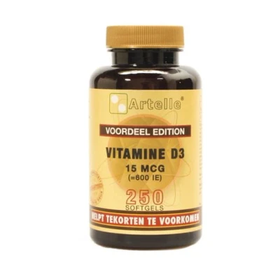 Afbeelding van Artelle Vitamine D3 15mcg Softgels 250st