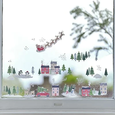 Afbeelding van Ginger Ray Novelty Christmas Raamsticker Kerstdorp