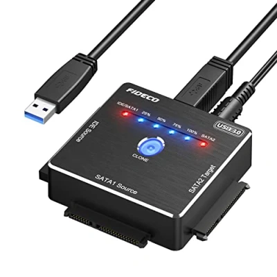 Afbeelding van FIDECO IDE SATA harde schijf adapter, USB 3.0 adapter voor 2,5 inch of 3,5 HDD SSD, converter en ondersteunt offline klonen