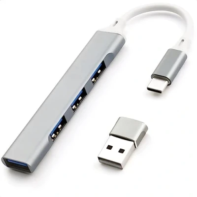 Afbeelding van USB Hub C naar 3.0 (4x USB) 5Gbps met extra A adapter