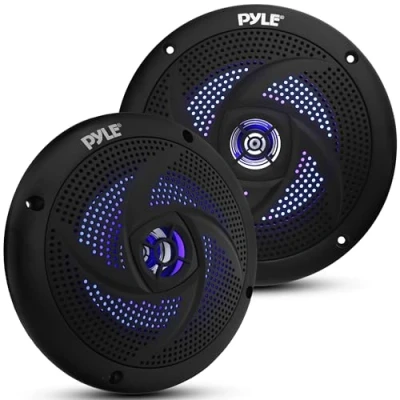 Afbeelding van Pyle Luidsprekers Waterdichte Marine Speakers Luidspreker voor Boten Weerbestendig 2 Weg Buitenluidsprekers Audio Stereosysteem met LED Verlichting 240 Watt 1 Paar Zwart