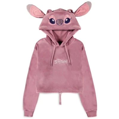 Afbeelding van Disney Lilo &amp; Stitch Angel Crop Hoodie L Roze