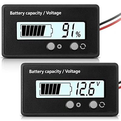 Afbeelding van DC 12 V 24 36 48 60 72 84 batterij meetinstrument met alarm, voorinstelling schakelaar sleutel, capaciteit voltmeter monitor lood zuur lithium Lonen weergave
