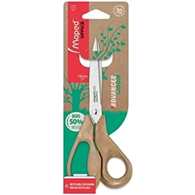 Afbeelding van Maped Office Advanced Wood Schaar, 18 Cm, Asymmetrisch Schaar
