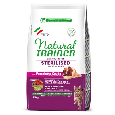 Afbeelding van 3kg Gesteriliseerd met rauwe ham Trainer Naturel droog voor katten