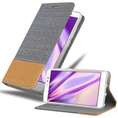 Afbeelding van Cadorabo Hoesje geschikt voor Xiaomi RedMi NOTE 4 in LICHTGRIJS BRUIN Beschermhoes met magnetische sluiting, standfunctie en kaartvakje Book Case Cover Etui