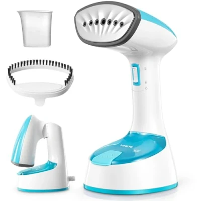 Afbeelding van VINATO 1200 W kledingstomer Reisstomer Snel opwarmen in 30 seconden Stoomborstel voor verticale en horizontale stoom Draagbare reiskledingstomer thuis