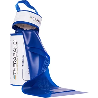 Afbeelding van Thera band weerstandsband in zakje met ritssluiting 2.5m blauw Extra strong elastiek oefenband resistance